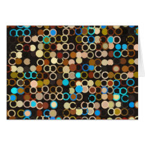 Crazy Dots Blue and Brown Greeting Card