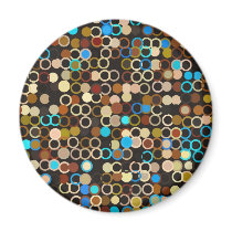 Crazy Dots Blue and Brown Magnets