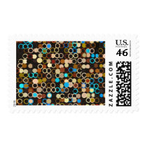 Crazy Dots Blue and Brown Postage Stamps