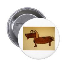 crazy eye dog pinback button