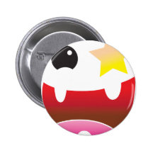 crazy face with star eye pin