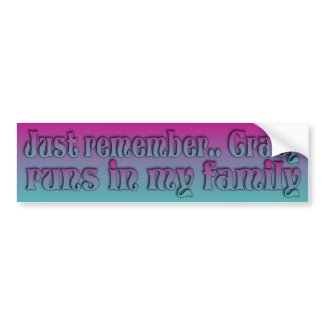 Crazy family bumper sticker bumpersticker