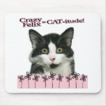Crazy Felix CAT-itude in Pink mousepads