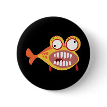 Crazy Fish Pinback Button