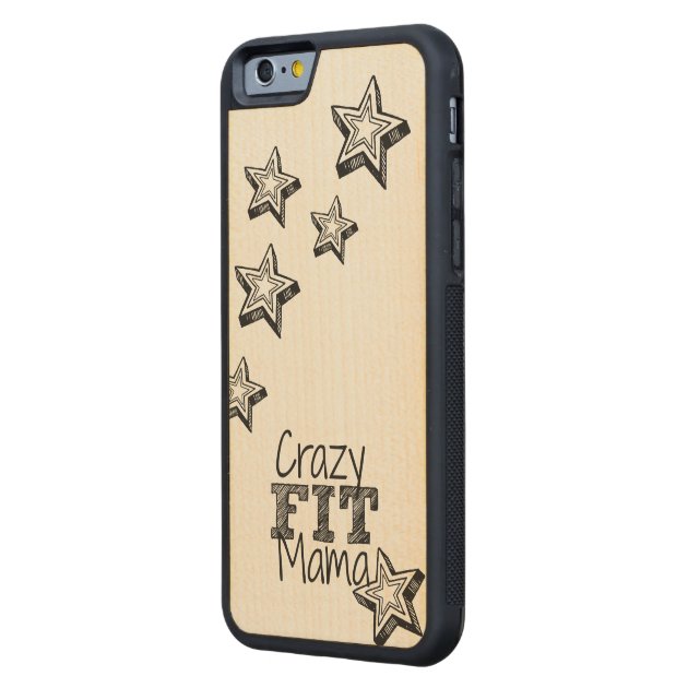 Crazy Fit Mama Carved Wood iPhone Case Carved® Maple iPhone 6 Bumper Case-4