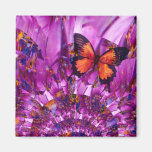 Crazy Flower Butterfly Refrigerator Magnet