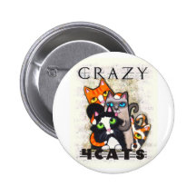 Crazy For Cats Button