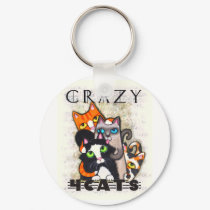 Crazy For Cats Keychain
