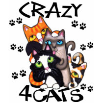 Crazy For Cats Ladies T-Shirt by jamiecreates1 Crazy For Cats Ladies T-Shirt