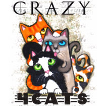 Crazy For Cats Ladies T-Shirt by jamiecreates1 Crazy For Cats Ladies T-Shirt
