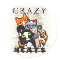 Crazy For Cats Stickers by jamiecreates1 Crazy For Cats Stickers