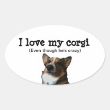Crazy for Corgis Sticker