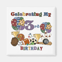 Crazy For Sports 3rd Birthday Tshirts and Gifts Magnet