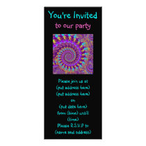Crazy Fractal Purple terquoise Party Invitation