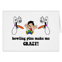 Crazy funny bowling greeting cards