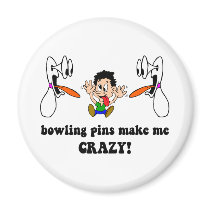 Crazy funny bowling magnet