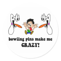 Crazy funny bowling stickers