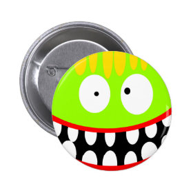 crazy funny monster 2 inch round button