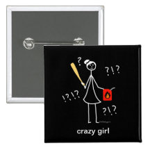 Crazy Girl Buttons