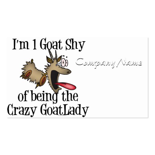 Crazy Goat Lady GetYerGoat Business Card Templates (front side)