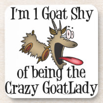 Crazy Goat Lady GetYerGoat Beverage Coaster
