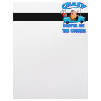 crazy golf cart driver golfing humor letterhead template