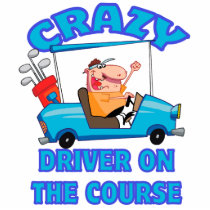 crazy golf cart driver golfing humor photo cutouts