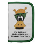 Crazy Green Cartoon Duck Different Reality Folio Planner