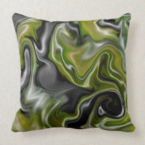 Crazy Green Throw Pillow