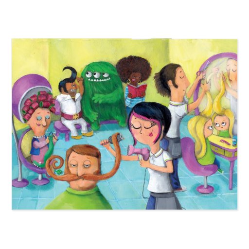 Crazy Hairdresser Saloon Postcard Zazzle