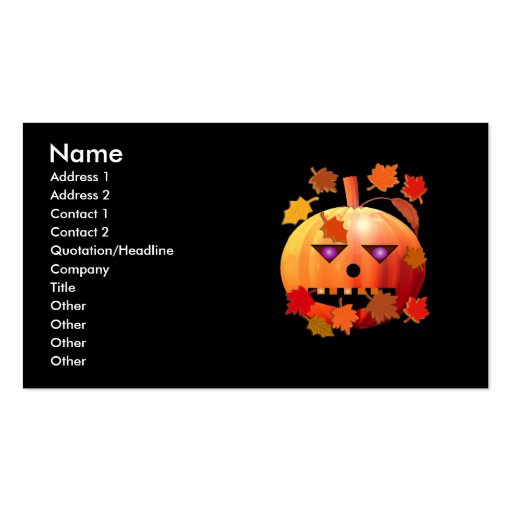 Crazy Halloween Pumpkin - Business Size Business Card (front side)