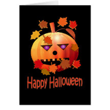 Crazy Halloween Pumpkin Greeting Card