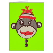 Crazy Hat Happy Birthday Sock Monkey Card