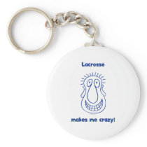 Crazy Head Lacrosse Keychain