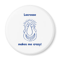 Crazy Head Lacrosse Refrigerator Magnet