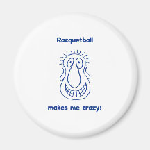 Crazy Head Racquetball Fridge Magnet