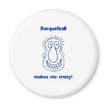 Crazy Head Racquetball Fridge Magnet