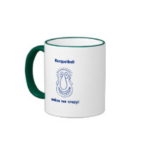 Crazy Head Racquetball Coffee Mugs
