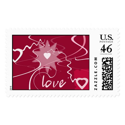 Crazy heart love design postage stamps