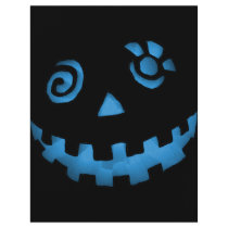 Crazy Jack O Lantern Pumpkin Face Blue Custom Flyer