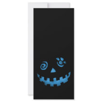 Crazy Jack O Lantern Pumpkin Face Blue Rack Cards