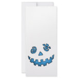 Crazy Jack O Lantern Pumpkin Face Blue Rack Card Design