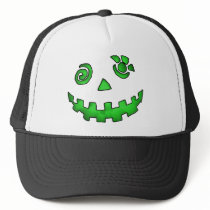 Crazy Jack O Lantern Pumpkin Face Green hats by VoXeeD Crazy Jack O Lantern Pumpkin Face Green hats