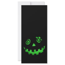 Crazy Jack O Lantern Pumpkin Face Green rack cards