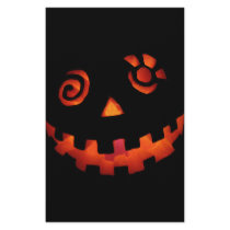 Crazy Jack O Lantern Pumpkin Face Orange Stationery Paper