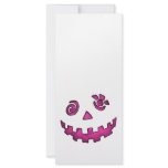 Crazy Jack O Lantern Pumpkin Face Pink Rack Card Template