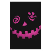 Crazy Jack O Lantern Pumpkin Face Pink Customized Stationery