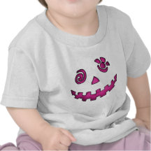Crazy Jack O Lantern Pumpkin Face Pink T Shirts