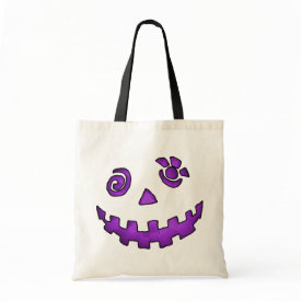 Crazy Jack O Lantern Pumpkin Face Purple bag