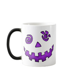Crazy Jack O Lantern Pumpkin Face Purple mug